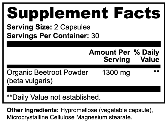 Pure Organic Beetroot Premium Capsules