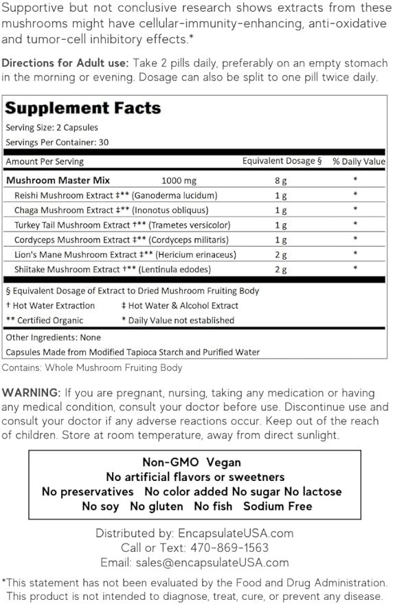Encapsulate 6 Mushroom Blend Extract