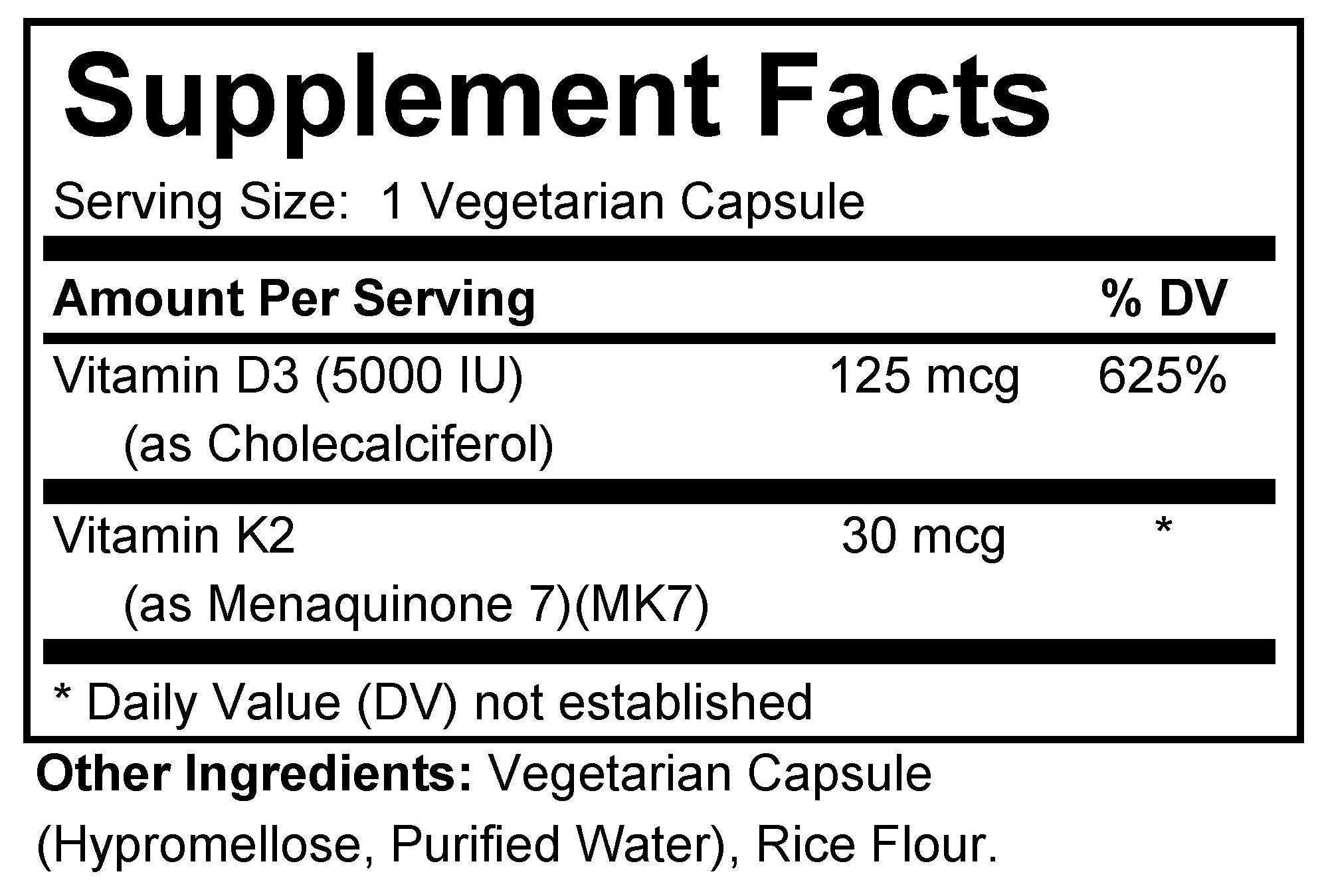 Vitamin D3+K2 5000 IU